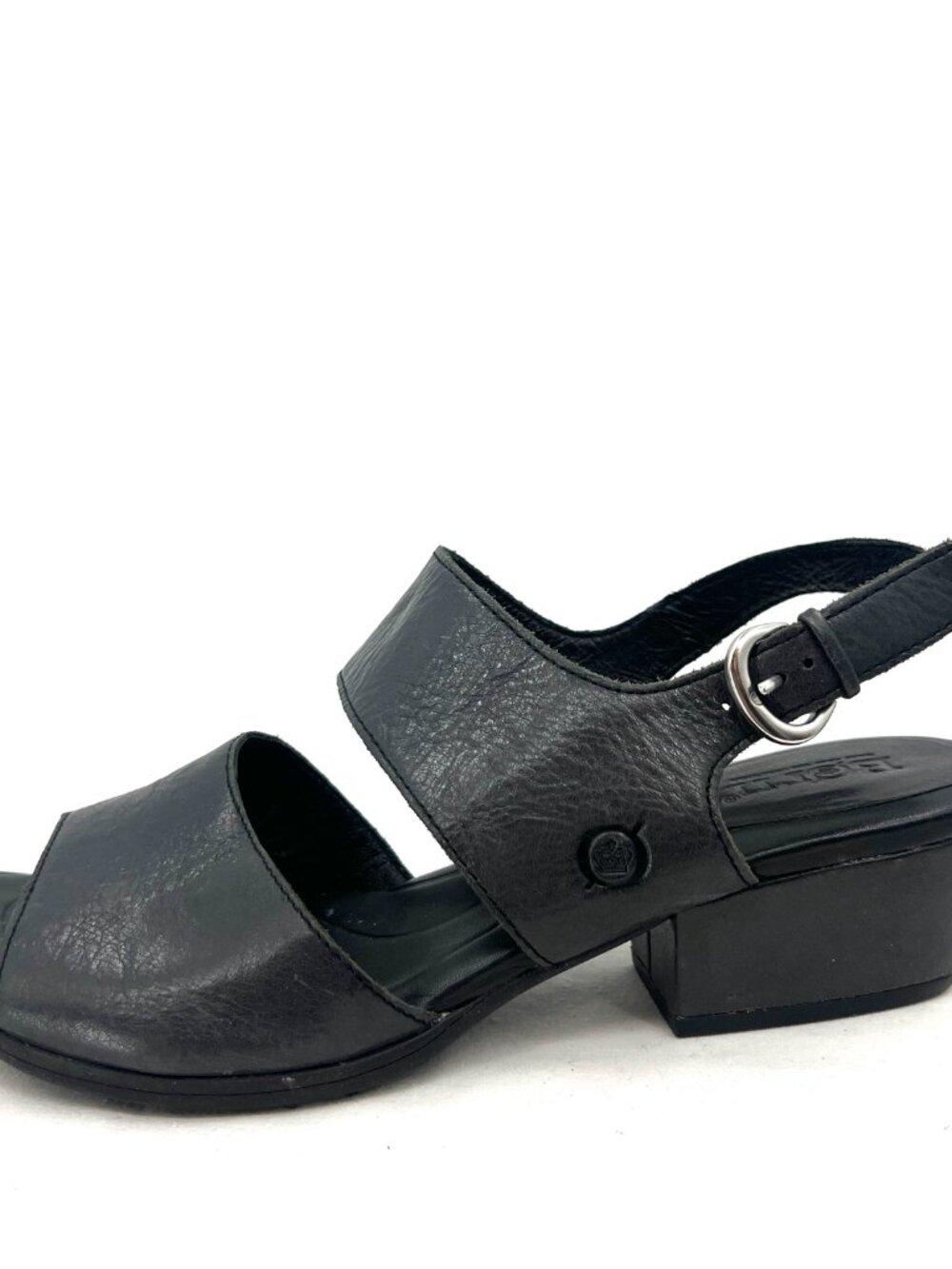 Born Black Leather Heeled Sandals Size 8 - Picture 4 of 10